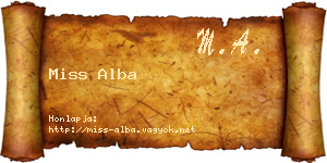 Miss Alba névjegykártya